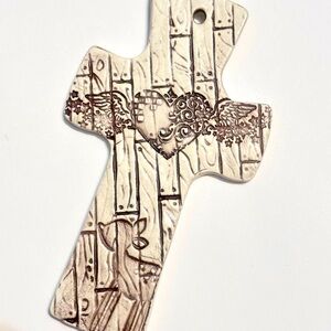 New Ceramic Cross Wall Hanging Deer Decor Ornament